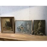 C20th Russian paintings by LEO KLIN, provenance, friend of vendor with a photo of the artist