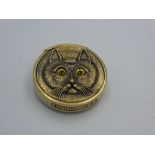 Brass cased vesta case in the form of a cat