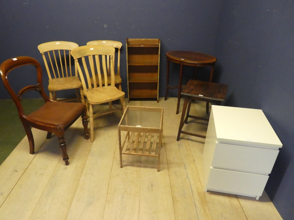 Qty of furniture to include kitchen chairs, and occasional tables (9)