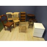 Qty of furniture to include kitchen chairs, and occasional tables (9)