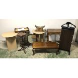 Quantity of small general furniture, table mirror, wine rack trouser press etc.