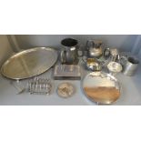 A quantity of white metal and plate items etc