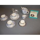 Crown Derby 2 person tea service, together with other china and glass