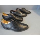 Pair of gents black leather 'Loake England' semi brogues, very good condition size 8 & pair of black