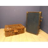 A fully fitted trunk by Victor together with a crocodile skin trunk (in need of restoration)
