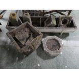 Iron trough & various stone items