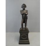 Bronze Napoleon standing arms folded on a square plynth base 24H x 7W x 7D cm