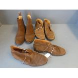 Pair of gents brown suede 'Bradshaw & Lloyd' Chelsea boots, brown suede 'Daimite' Chukka boots &