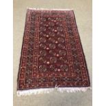 Fine Bokhara rug, silk fringes & flowers 1.70 X 1.06 m
