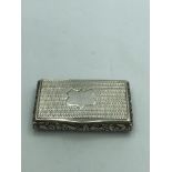 Early Victorian silver snuff box with engine turned chased floral borders, by Newstadt & Barnet