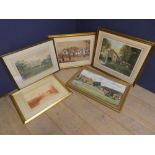 A quantity of framed and glazed pictures of architectural interest some indistinctively signed,