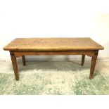 A rustic pine farm house kitchen table 182cm x 70cm