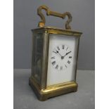 Carriage clock unsigned 14H x 19.5W x 18D cm