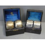 Boxed set of 4 Silver napkin rings