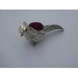 Silver pheasant pin cushion