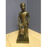 A Bronze of young King Henry IV of France holding a sword 69H cm