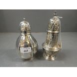 Hallmarked silver sugar shaker, London 1972 makers mark A. C & Sons Ltd, and another London 1910