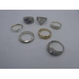 White metal gem set rings