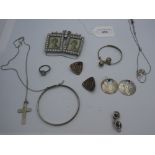 Collection of silver & white metal jewellery items
