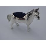 Silver horse pin cushion
