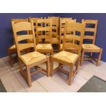 10 High back rush seat contemporary kitchen dining chairs