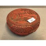 Oriental circular cinabar box 19D cm