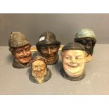 Qty of character tobacco jars C19/20th all stamped to base