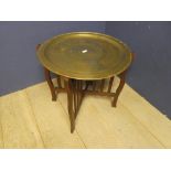 1920s brass tray on stand , 59cm diameter