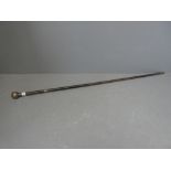 Wooden walking cane with ball handle, marked to collar D Bailey F.F.S & Co Sterling