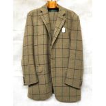 Gents green tweed suit comprising of jacket & trousers labelled COUCH & HOSKIN LTD