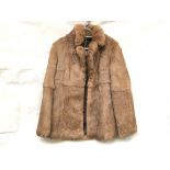 Ladies vintage light brown 3/4 length fur coat & 2 other fur coats (3)