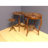 Mahogany Edwardian circular table & other occasional tables