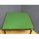 Card table with green baize & folding legs