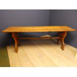 Contemporary plank top kitchen table 220L x 66W cm