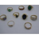 9ct ring gem set