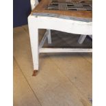2 Painted chairs of similar style (1 missing seat cushion), white/grey 100H x 66W cm