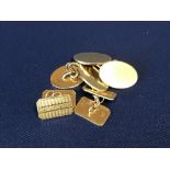 2 Pairs of 9ct gold cufflinks