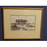 WILLIAM REDGRAVE (1903-1986) C20th pen & ink 'Keston Ponds' signed & dated, framed & glazed 17H x