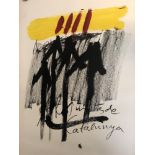 After Antoni Tapies (1923-2012) signed lower right, signed PA lower left 'Maestroes Catalonia '