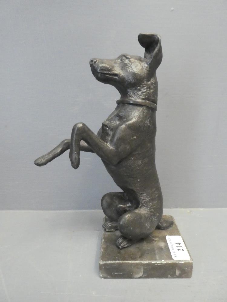 A standing bronze in the form of a Terrier on its hind legs, on square plynth base - Image 3 of 3