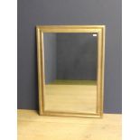 Modern silvered framed rectangular wall mirror 106H x 73W cm