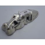 Sterling silver model of a Hippopotamus