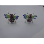 Pair of novelty silver bug cufflinks