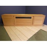 Long contemporary sideboard unit with drawers & cupboard 240L x 41D x 70H cm
