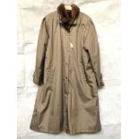 2 Ladies raincoat macs with detachable linings, 1 green, 1 brown