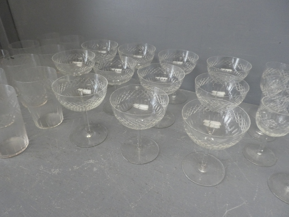 Qty of glassware to include 10 cut glass tumblers, 11 champagne glasses, 7 sherry glasses - Image 2 of 3