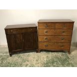 Chest of two short over three long drawers and sideboard Chest: 100cm x 48cm x 102cm; Sideboard: