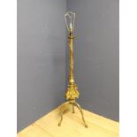 Decorative giltwork candelabra, on tripod base decorated with cherubs & horses 150H cm