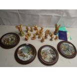 Collection of Pendelfin rabbits & swiss plates