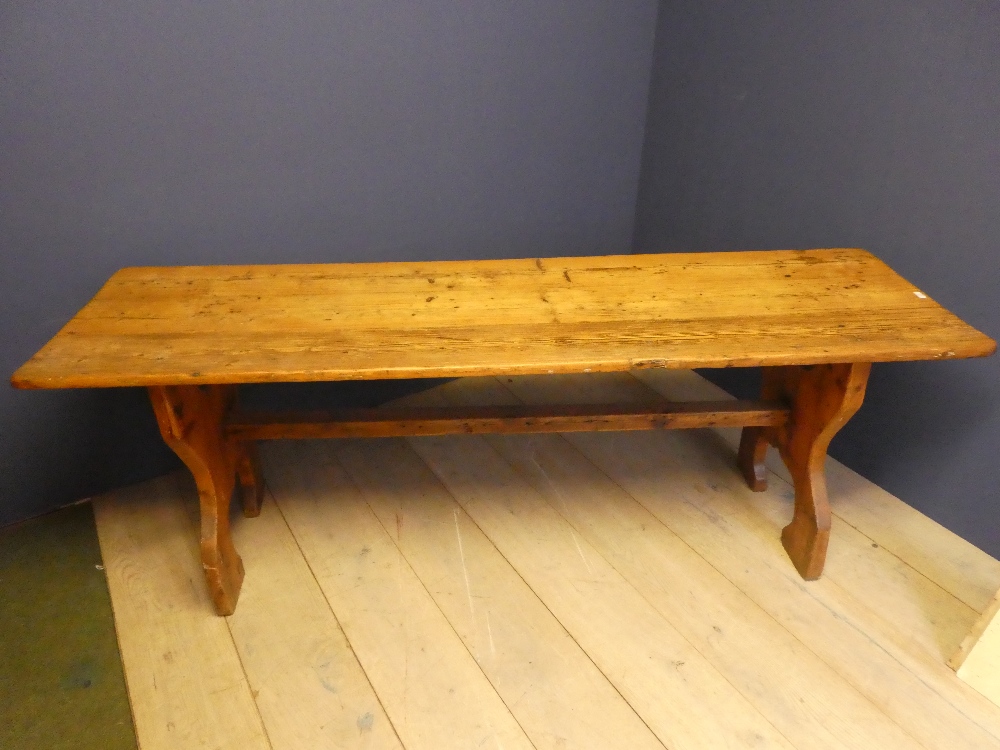 Contemporary plank top kitchen table 220L x 66W cm - Image 2 of 2
